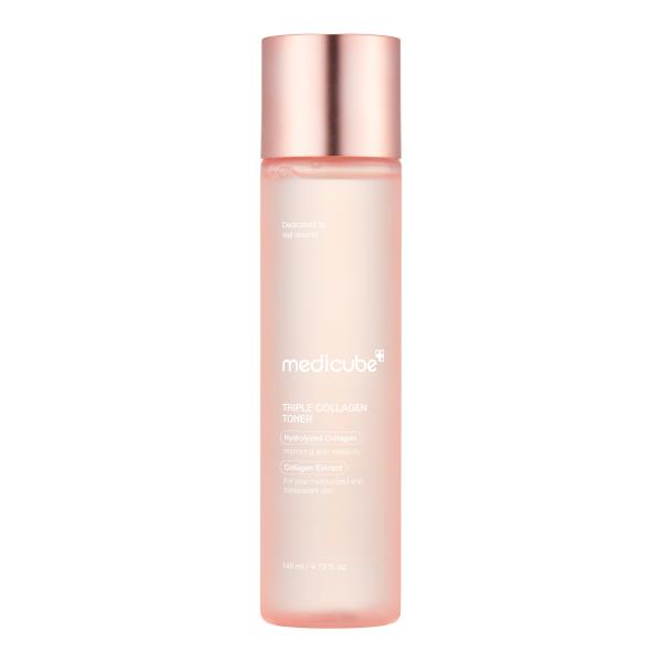 Medicube Triple Collagen Toner 4.0 in a pink gradient 140ml bottle