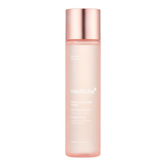 Medicube Triple Collagen Toner 4.0 in a pink gradient 140ml bottle
