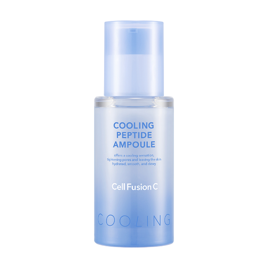 CellFusionC Cooling Peptide Ampoule in a 30ml blue dropper bottle