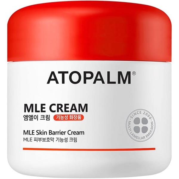Atopalm MLE Cream in a white tub with a red lid