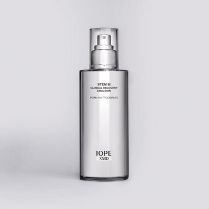 IOPE XMD Stem III Clinical Recovery Emulsion 130ml in a white pump bottle