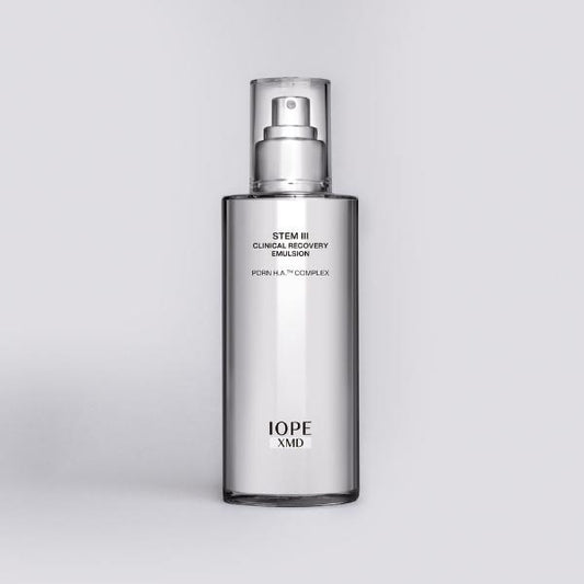 IOPE XMD Stem III Clinical Recovery Emulsion 130ml in a white pump bottle