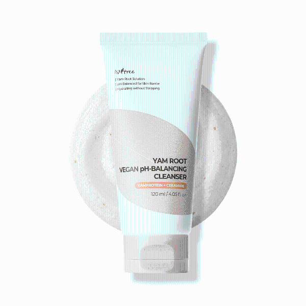Isntree Yam Root Vegan pH-Balancing Cleanser in a white squeeze tube