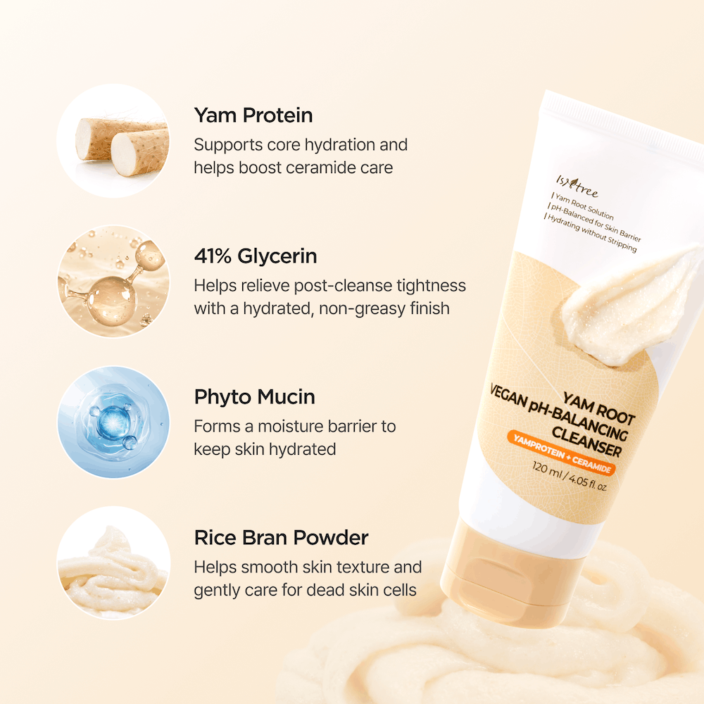 Isntree Yam Root Vegan pH-Balancing Cleanser 120ml