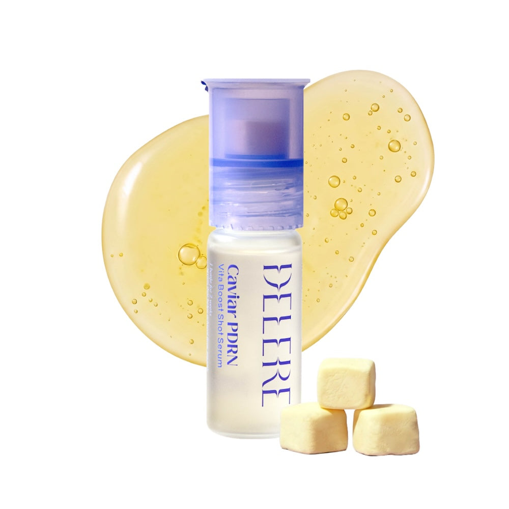 DELERE Caviar Pdrn Vita Boost Shot Serum in a 15ml glass dropper bottle