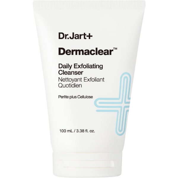 Dr.Jart+ Dermaclear Daily Exfoliating Cleanser in a white squeeze tube
