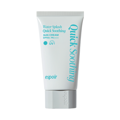 Espoir Water Splash Sun Cream Quick Soothing in a mint green squeeze tube