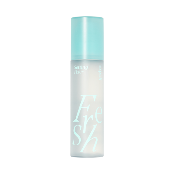 Espoir Fresh Setting Fixer makeup setting spray in a clear cylindrical pump bottle