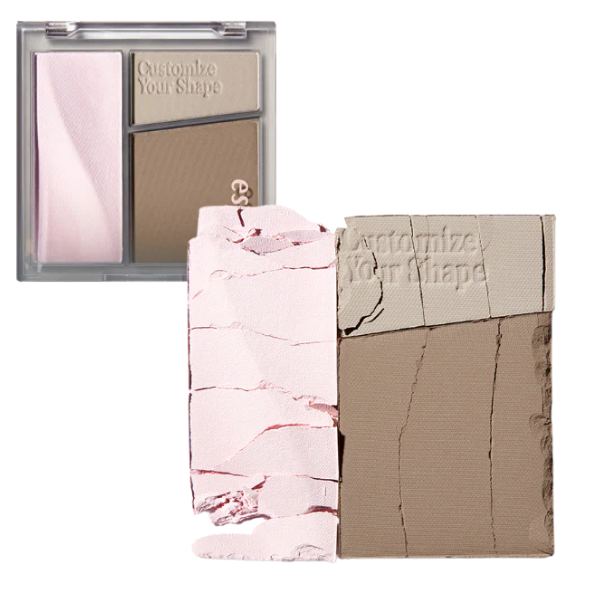 Espoir Tone Pairing Contour Palette in Cool Gray with dual-shade pressed powder