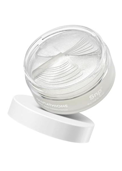 SNP Glutathione Dark Zero Toning Patch jar with sixty round brightening eye patches