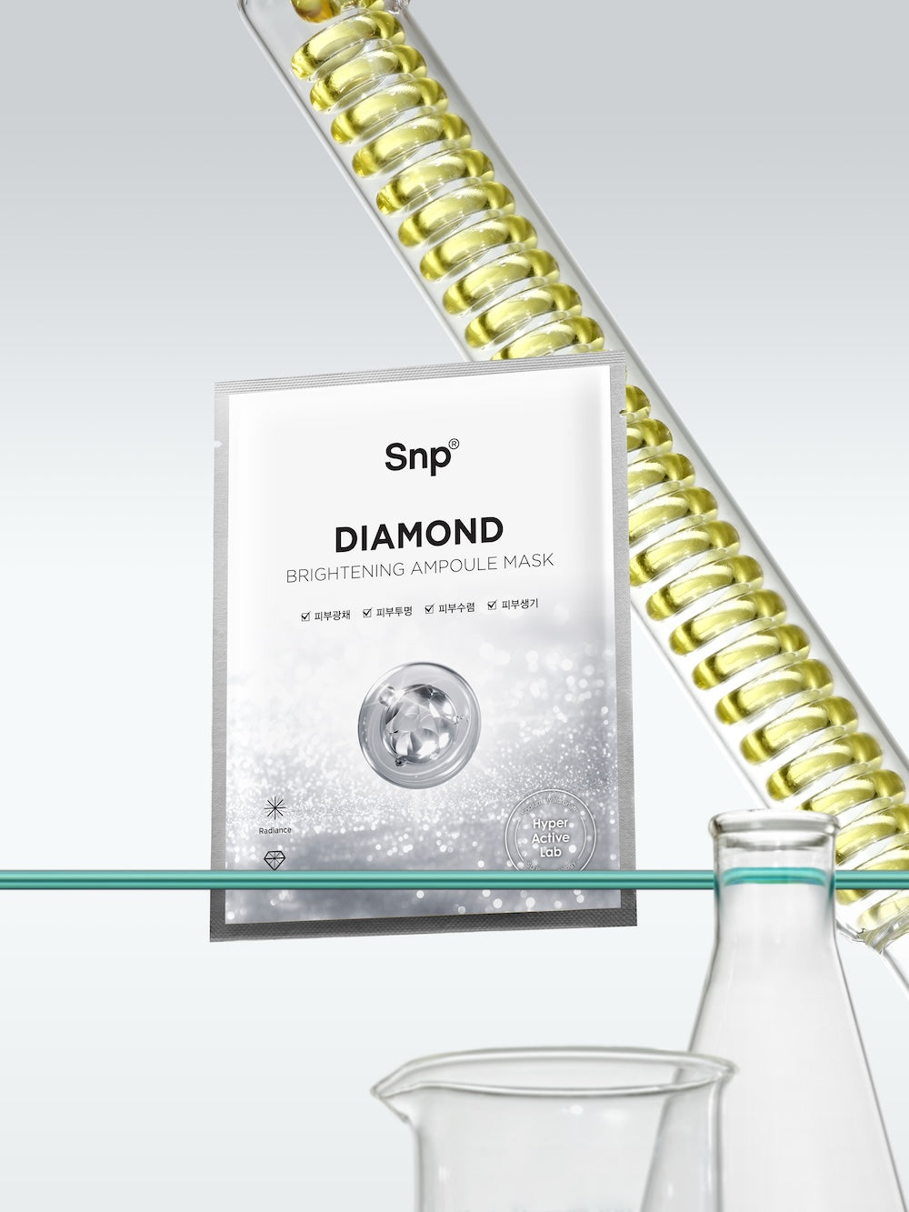 SNP Diamond Water Brightening Ampoule Mask 25ml x 10 Sheets