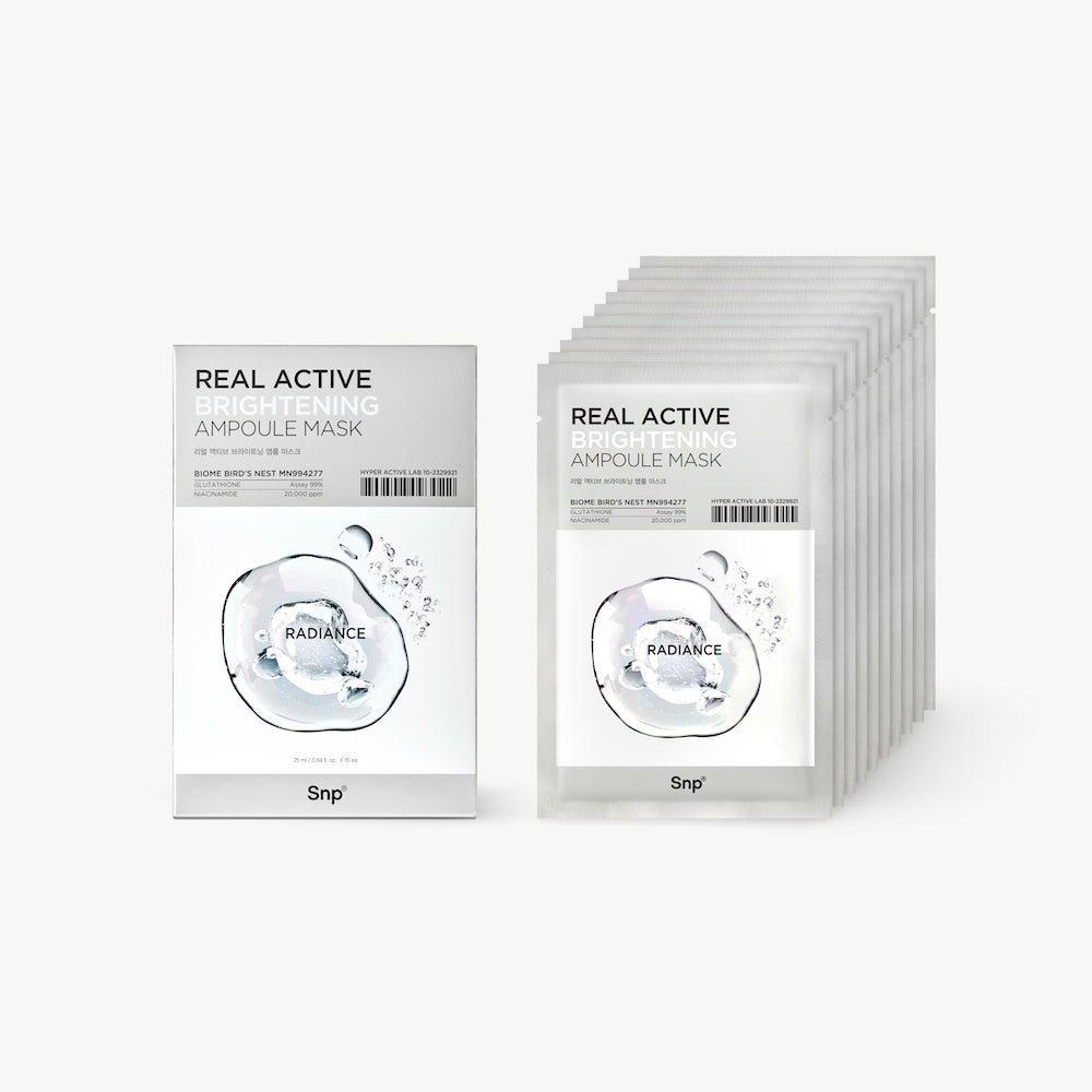 SNP Real Active Glutathione Ampoule Sheet Mask 25ml x 10 Sheets
