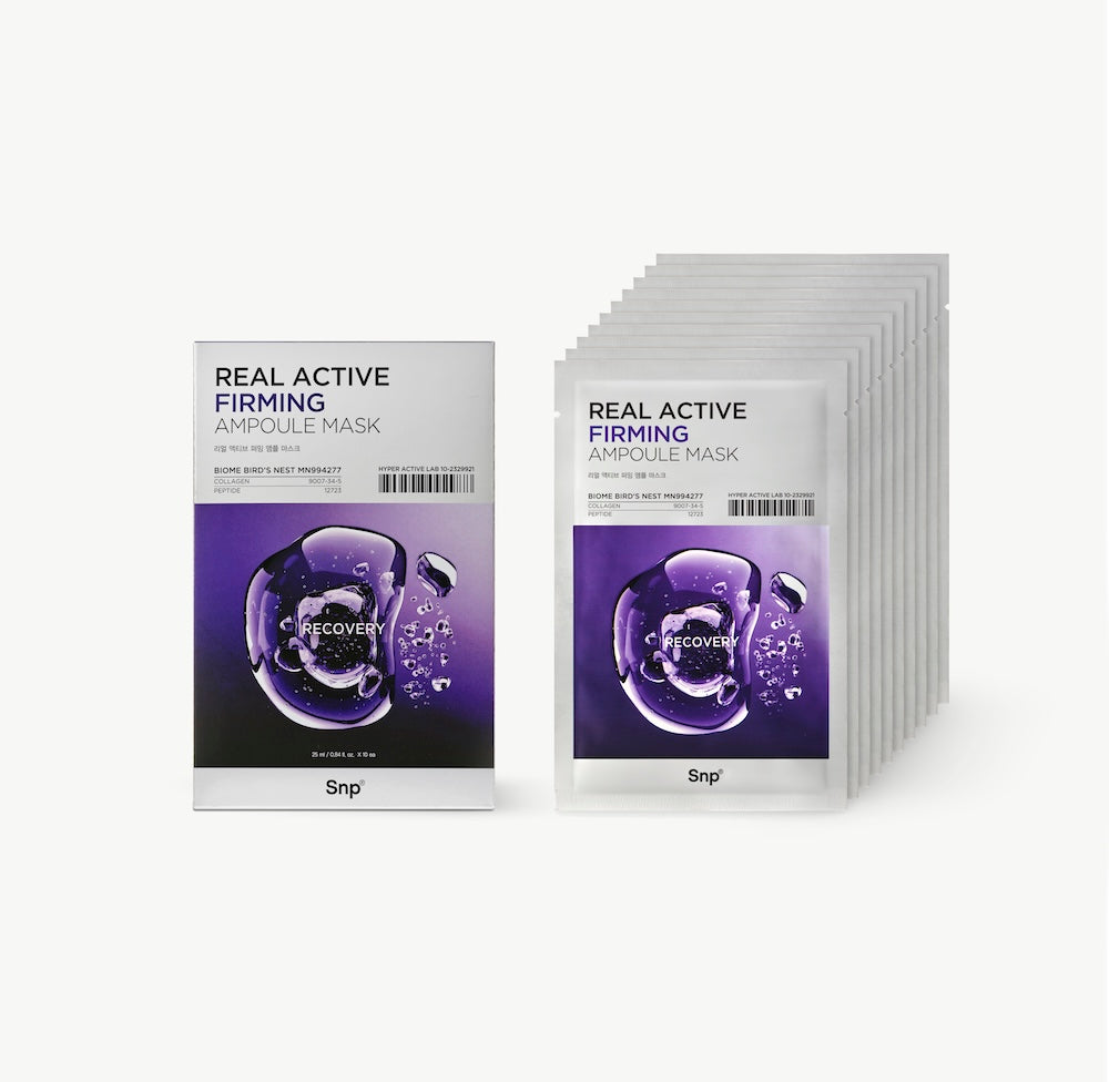 SNP Real Active Firming Ampoule Sheet Mask 25ml x 10 Sheets