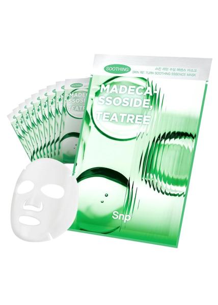 SNP Skin Return Soothing Essence Sheet Mask box with green accents