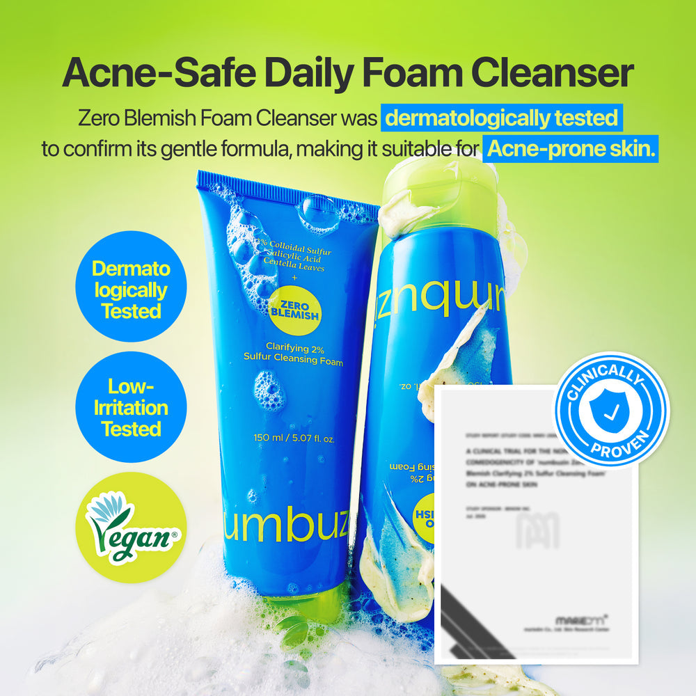 numbuzin Zero Blemish Clarifying 2% Sulfur Cleansing Foam 150ml