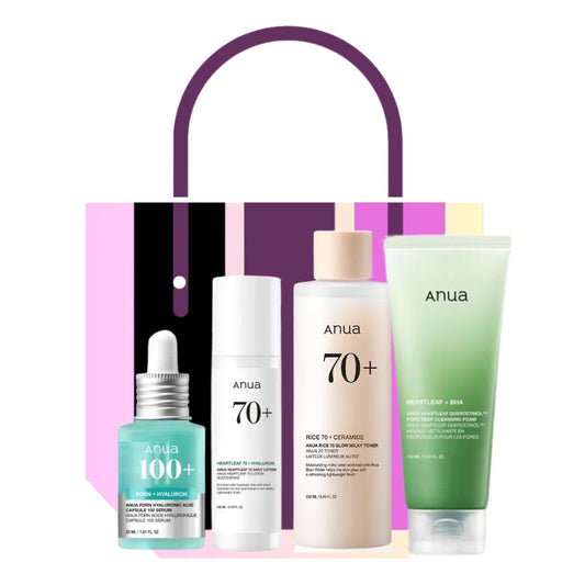 Anua PDRN Routine Set - PDRN Blue Serum + Milky Toner + Lotion + Quercetinol - Kbeauty.sale