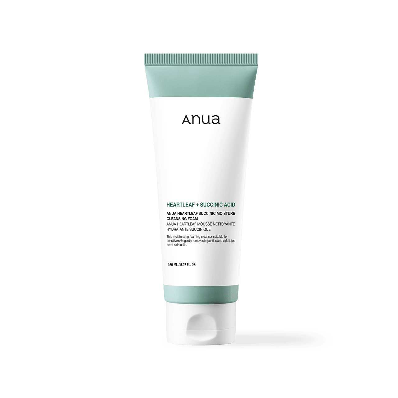 Anua HEARTLEAF SUCCINIC MOISTURE CLEANSING FOAM 150ml - Kbeauty.sale