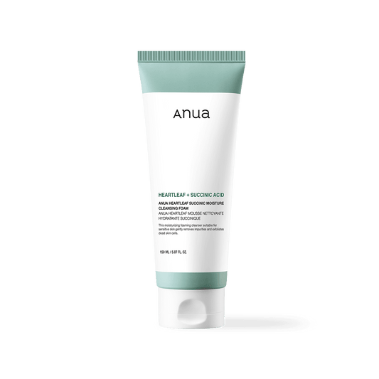 Anua HEARTLEAF SUCCINIC MOISTURE CLEANSING FOAM 150ml - Kbeauty.sale