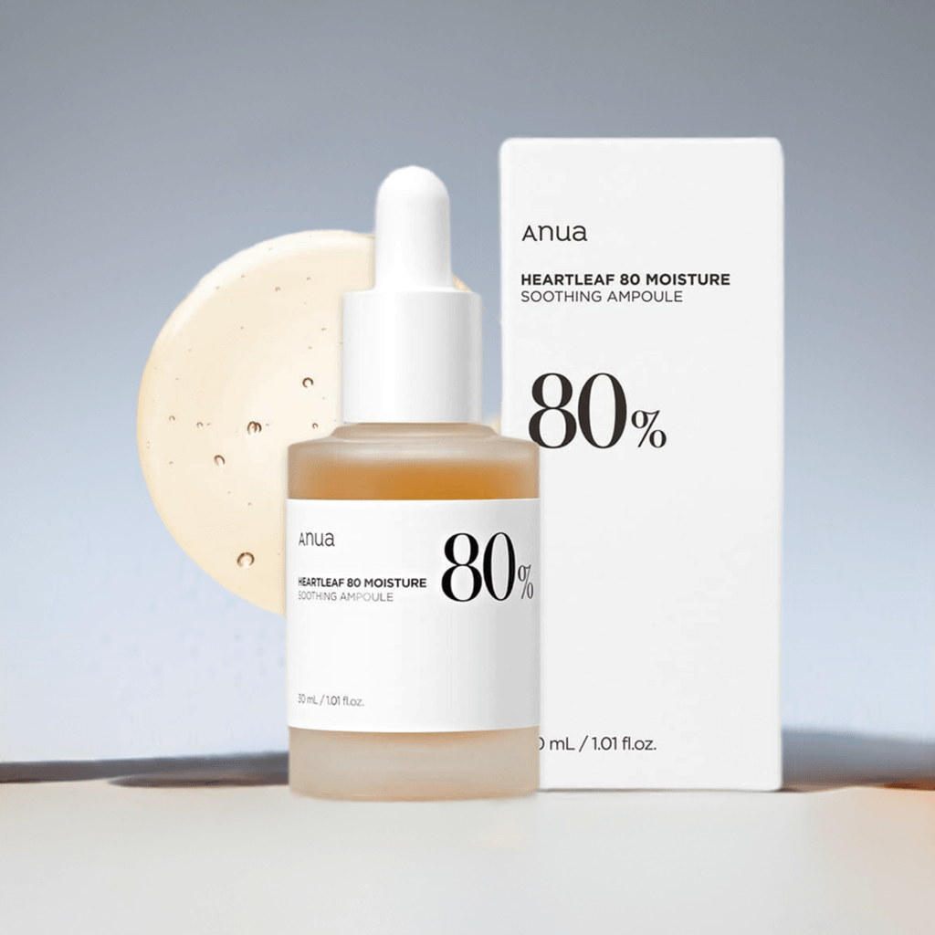 KBeauty Sale | Authentic Korean Skincare Products Ships from USA Anua Heartleaf 80% Soothing Ampoule 30ml Concentrated Skin Calm Serum Hydrating Panthenol B5 Treatment Normal Skin, Korean.