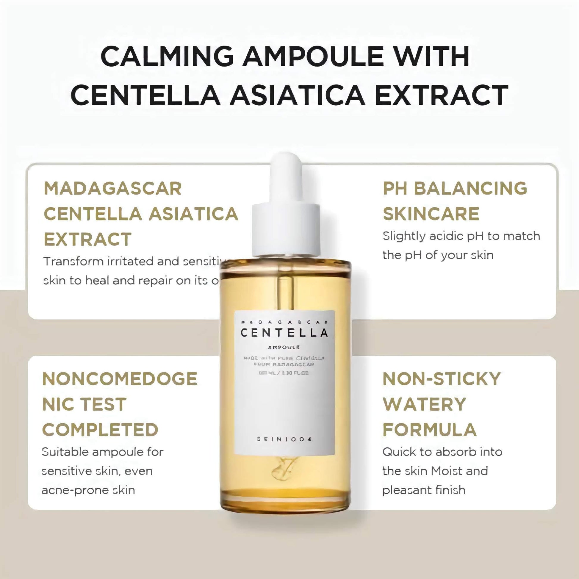 SKIN1004 Madagascar Centella Asiatica Ampoule Facial Serum, 100ml US - Kbeauty Sale | Authentic Korean Skincare Products