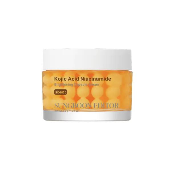 Sungboon Editor Kojic Acid Niacinamide Brightening Capsule Cream in a white jar