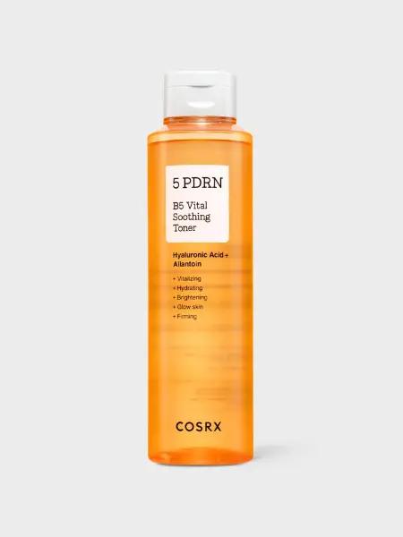 Cosrx 5 PDRN B5 Vital Soothing Toner in a 280ml clear pink bottle