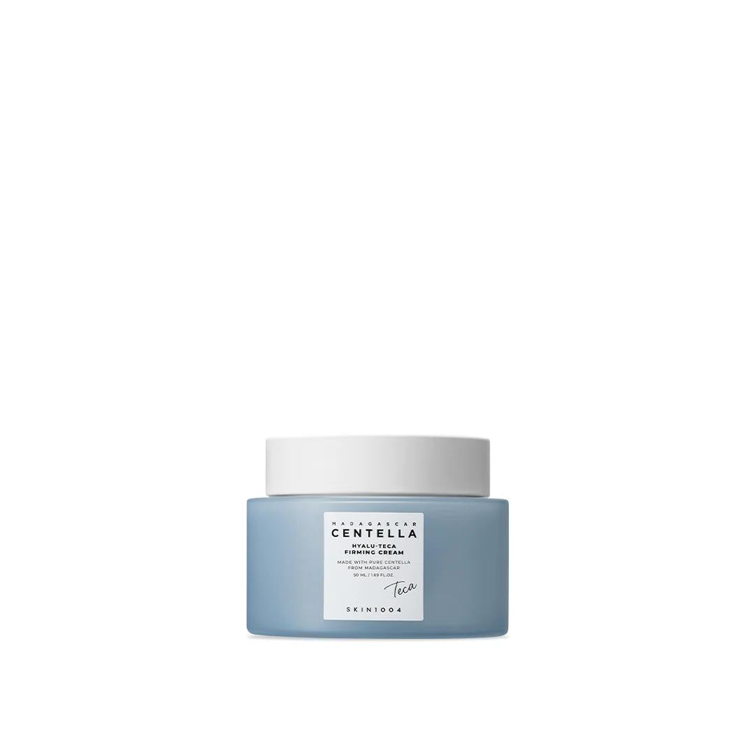 SKIN1004 Madagascar Centella Hyalu-Cica Firming Cream in a white and blue squeeze tube with a silver cap