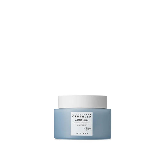 SKIN1004 Madagascar Centella Hyalu-Cica Firming Cream in a white and blue squeeze tube with a silver cap