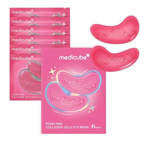Medicube PDRN Pink Collagen Jelly Eye Mask 6 pairs in pink jelly packaging