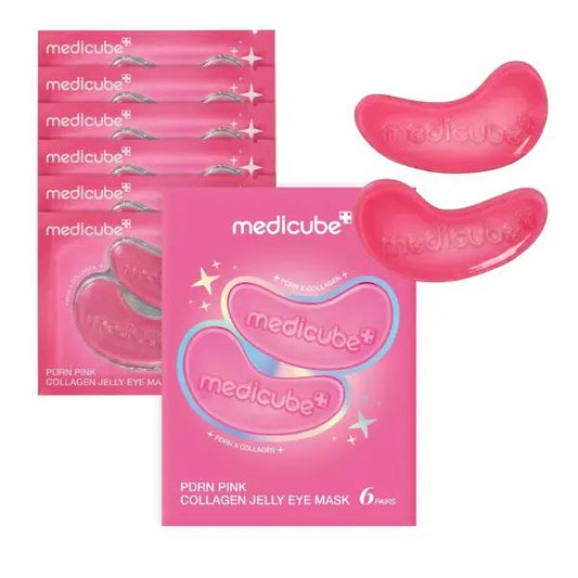 Medicube PDRN Pink Collagen Jelly Eye Mask 6 pairs in pink jelly packaging