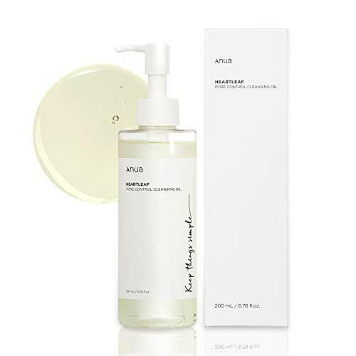 Anua Heartleaf Pore Control Cleansing Oil, Korean facial cleanser, makeup remover, and blackhead solution 200 ml