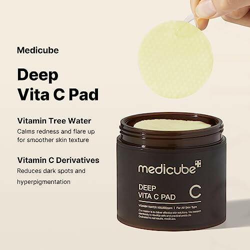 KBeauty Sale | Authentic Korean Skincare Products Ships from USA Medicube Deep Vita C Pad I Wiping care for Dark Spots & Pigmentation (70 sheets).