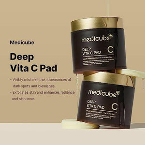 KBeauty Sale | Authentic Korean Skincare Products Ships from USA Medicube Deep Vita C Pad I Wiping care for Dark Spots & Pigmentation (70 sheets).