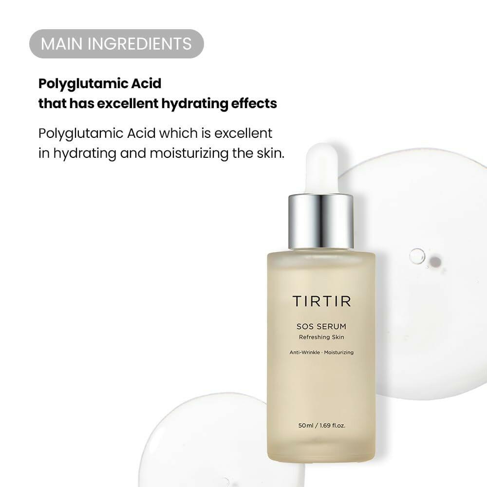 TIRTIR SOS Hydrating Polyglutamic Acid Serum 1.69 fl.oz - Kbeauty Sale | Authentic Korean Skincare Products