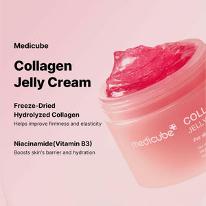 KBeauty Sale | Authentic Korean Skincare Products Ships from USA Medicube Collagen Jelly Cream- Niacinamide & Freeze-Dried Hydrolyzed Collagen - Boosts skin's barrier hydration and gives 24h Glow & Lifted Look - No artificial color, Korean skincare (3.71 fl.oz.).