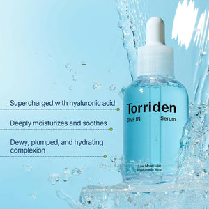 KBeauty Sale | Authentic Korean Skincare Products Ships from USA Torriden DIVE-IN Low-Molecular Hyaluronic Acid Serum, 1.69 fl oz | Fragrance-free for Dry, Dehydrated, Oily Skin | Vegan Korean SkinCare.